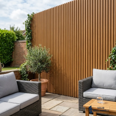 Light Oak Seamless PVC Outdoor Wall Panels UK | Waterproof Exterior Panels