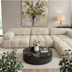 Milan Ivory Modular Compression Sofa – 4 Seater Floor Sofa | Vacuum Packed Design